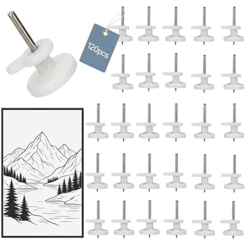 Crochet à tableau invisible en ABS, fixation murale sans trace, mini attache cadre, lot de 120