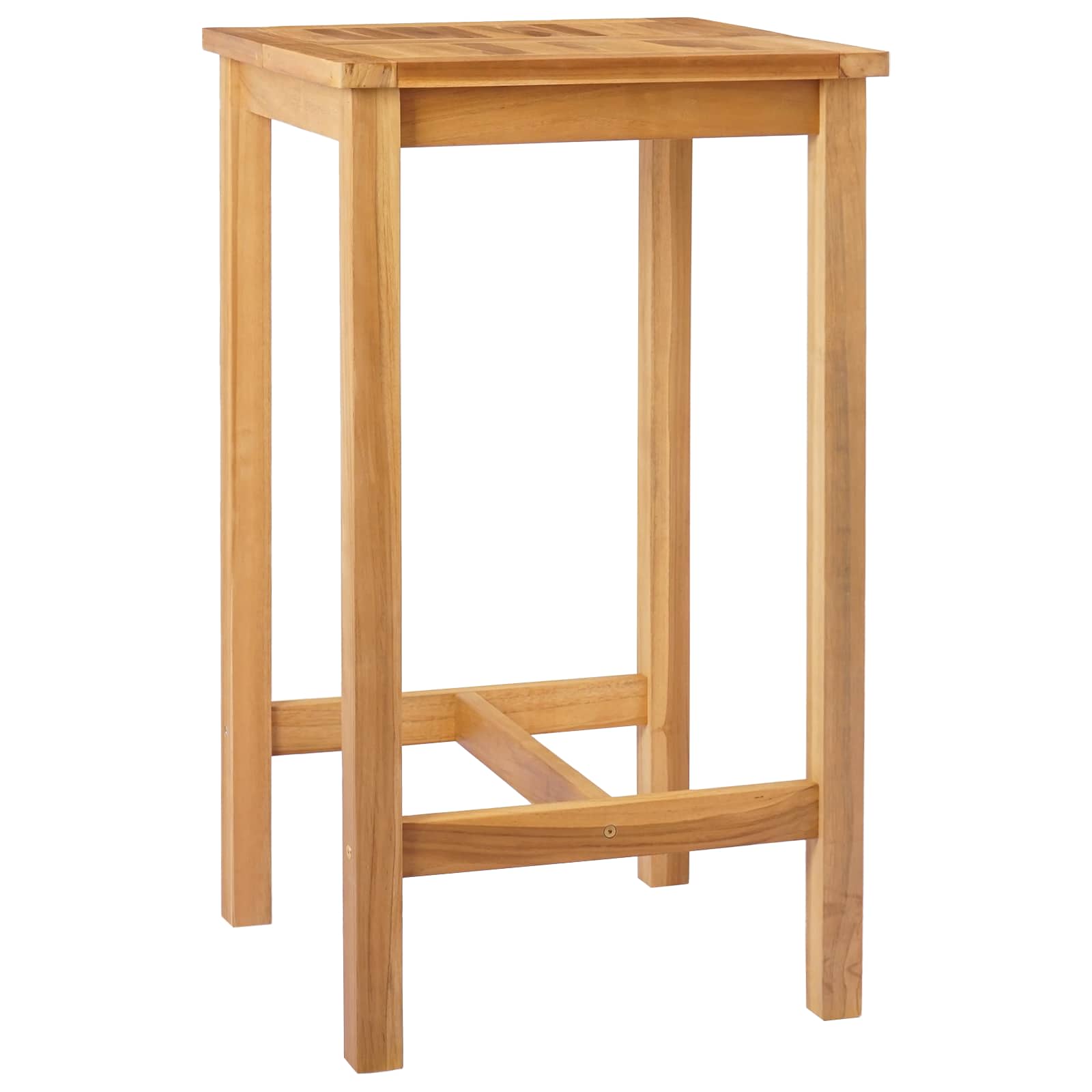 vidaXL Mesa de Bar Natural 60 x 60 x 105 cm Teak Sólido