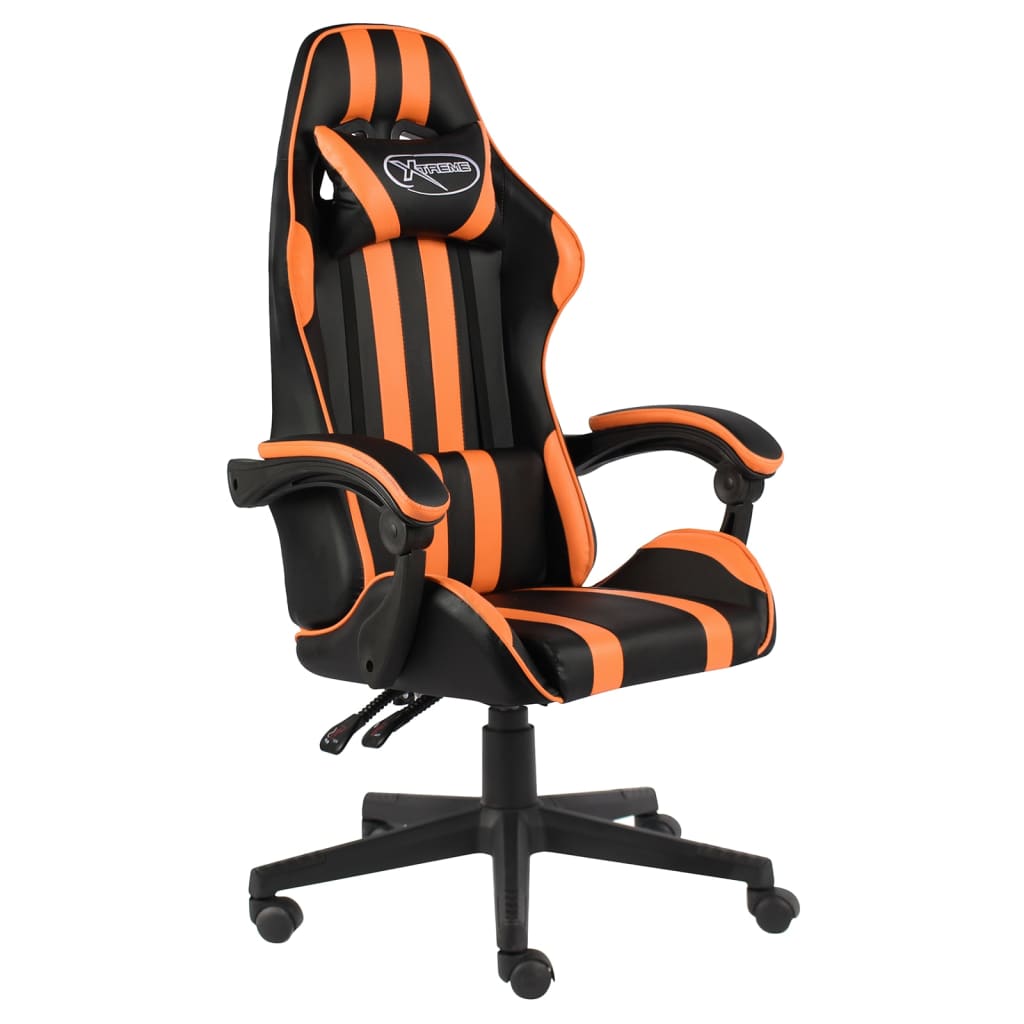 Vidaxl Orange Gaming-Stuhl Schwarz Und Kunstleder