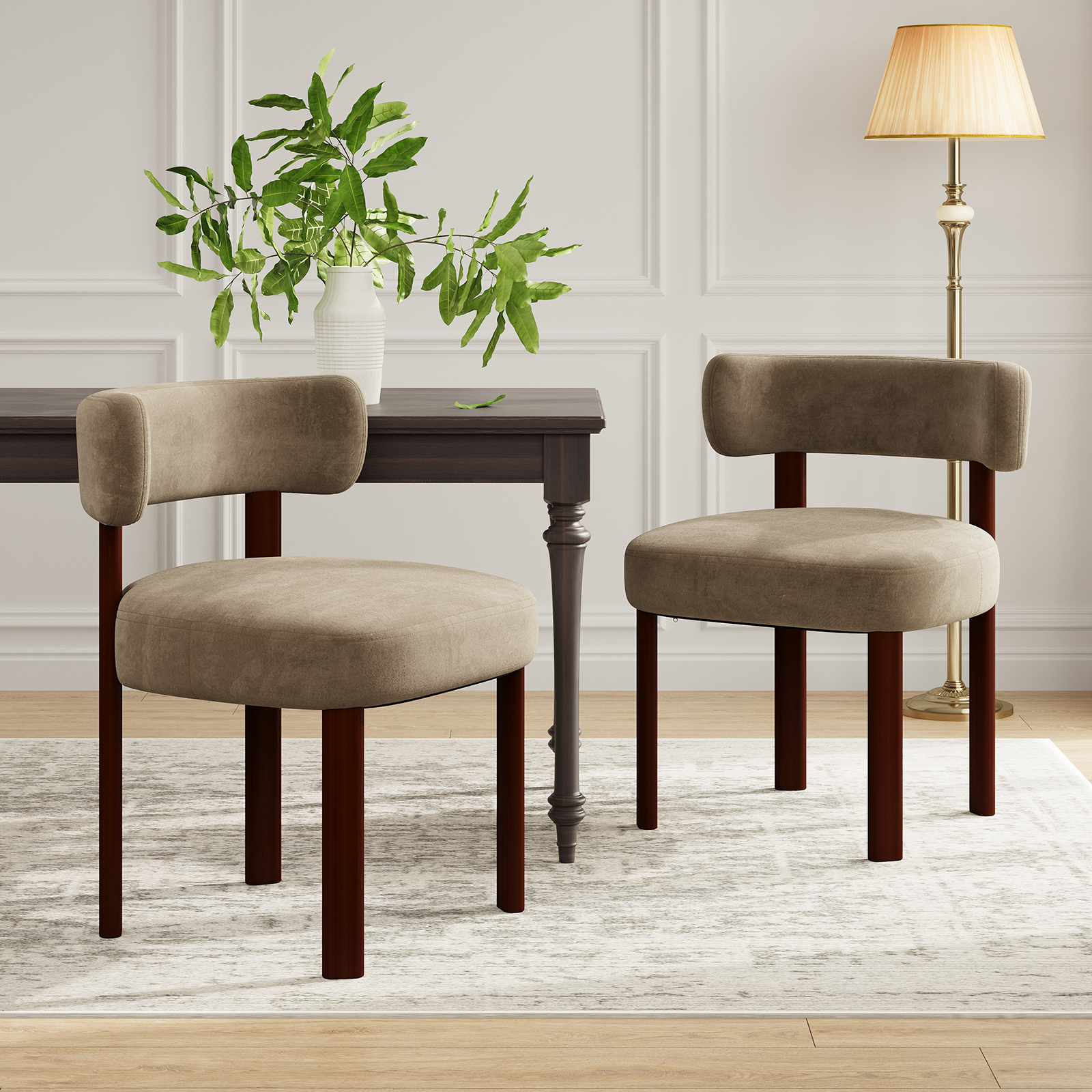 Colamy Chaise Dcw19-kha-fb - Lot 2 Chaises De Salle À Manger En Bois