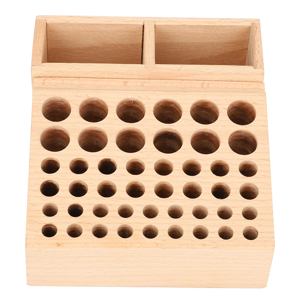 Support de rangement en bois massif pour 48 outils de maroquinerie, hêtre clair