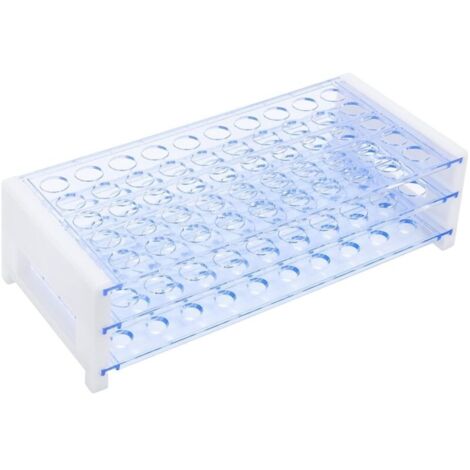 Porte-tubes à essai 50 places pour tubes de 13 mm, plastique résistant aux acides
