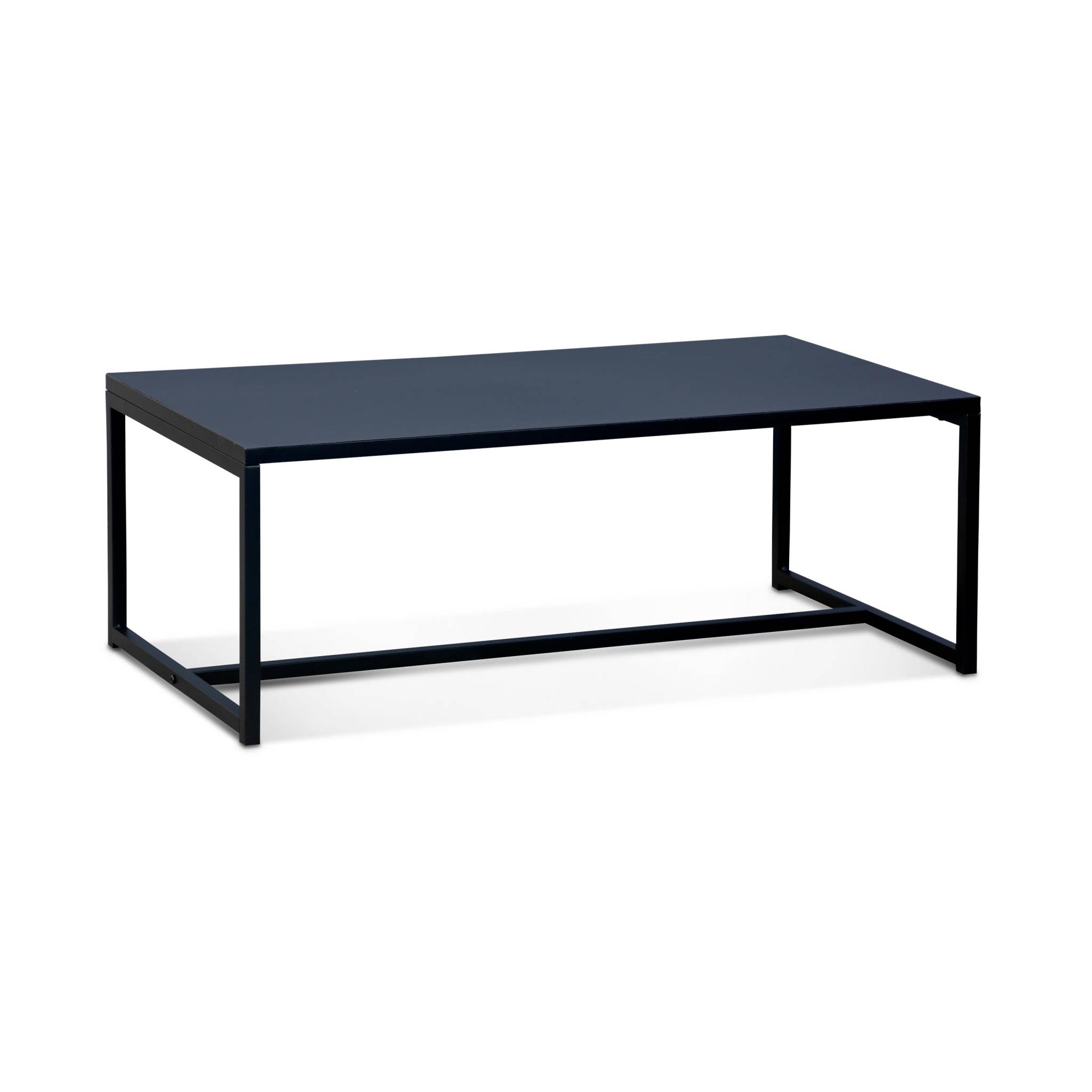 Sweeek - Table Basse Métal Noir 100x50x36cm - Industrielle - Pieds En