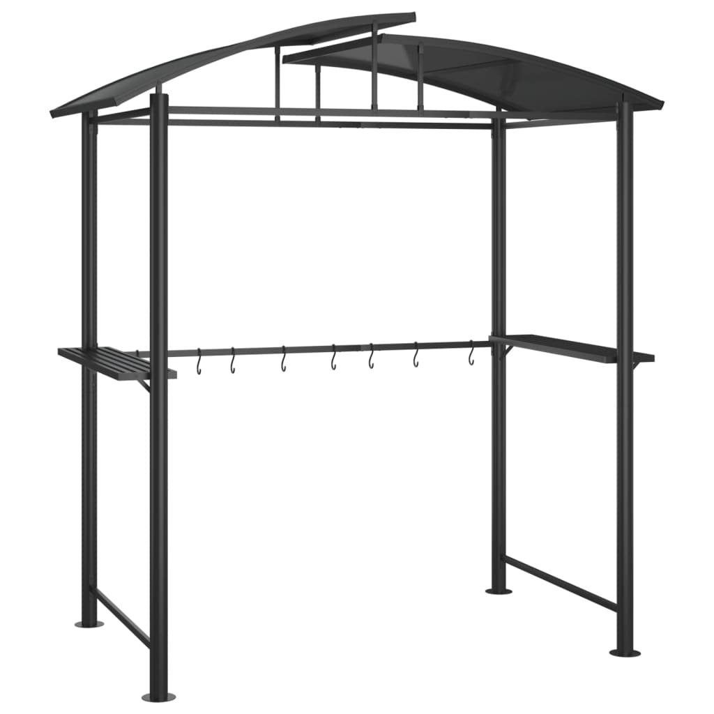Grillpavillon Mit Seitenregalen Anthrazit 210x114x230 Cm Stahl Vidaxl