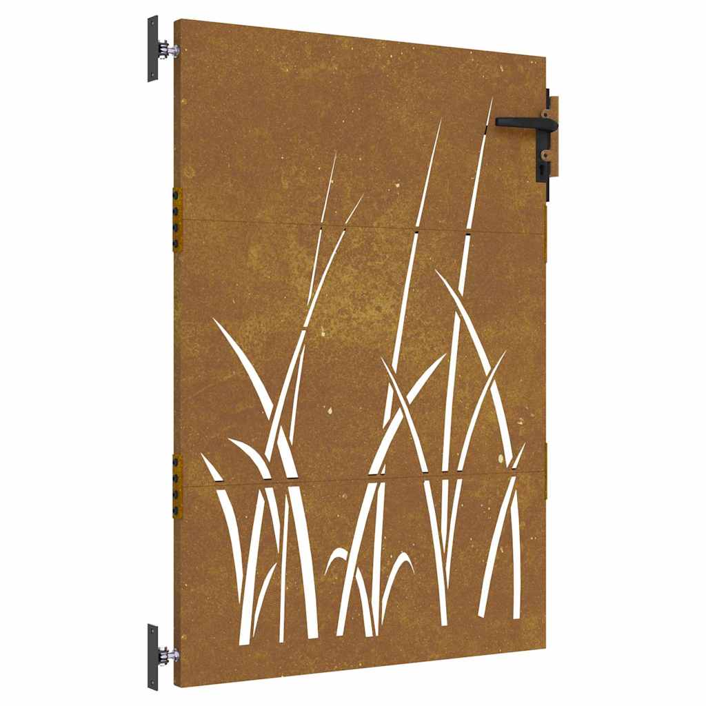 Vidaxl Gartentor 85X125 Cm Cortenstahl Gras-Design 8720287217473 - Image 2