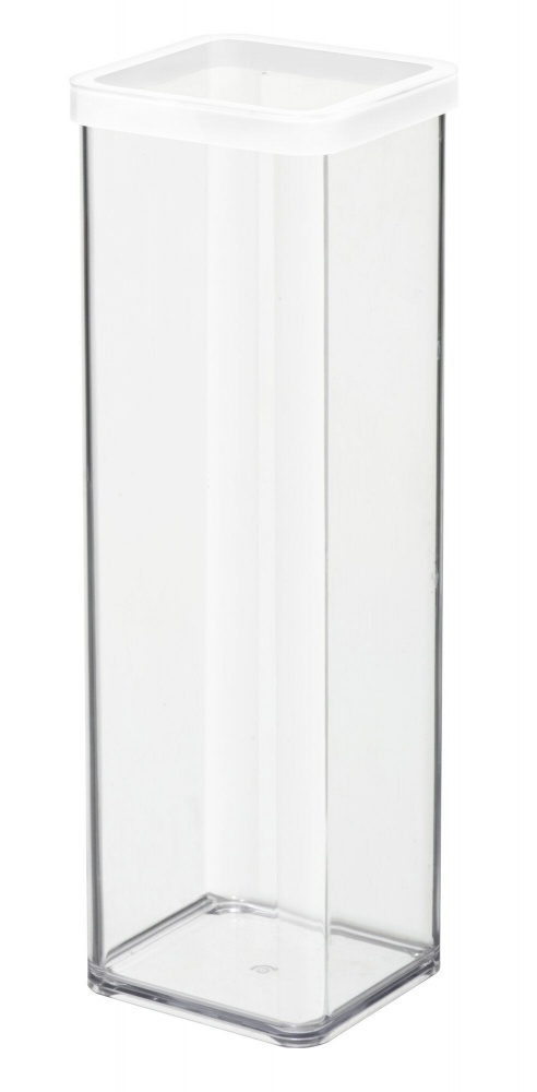 Rotho Weiß Loft Quadratische Vorratsdose De 2L Mit Deckel Und Dichtung, Kunststoff (San) Bpa-Frei De, Klar/, 2L (10,0 X 10,0 X 28,5 Cm)