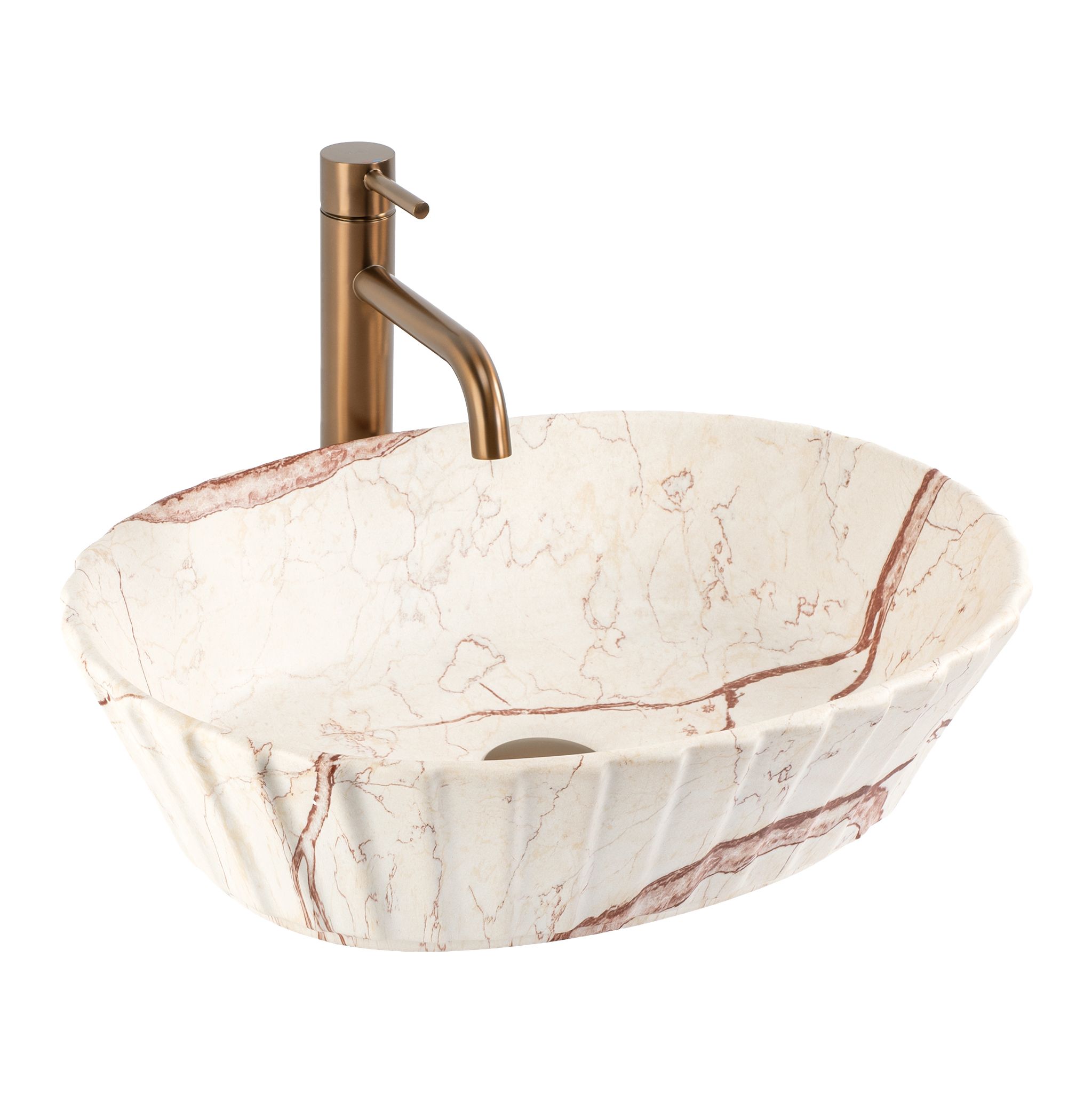 Aufsatzwaschbecken Rea Samanta Zen Beige, Stone Imitation