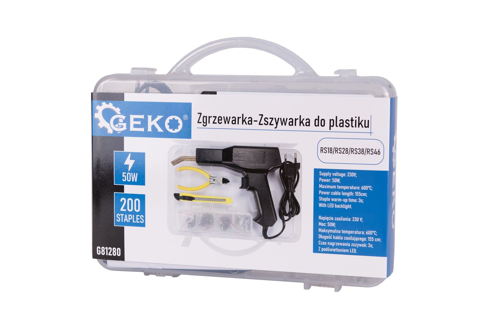 Geko Kunststoffhefter 50w Mit 200 Klammern Inklusive