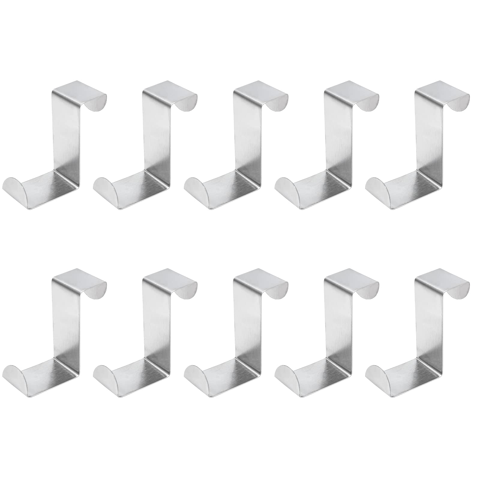 Crochet de porte en Z à double tête en acier inoxydable, pour épaisseur 1,9, 4,4 cm, lot de 10