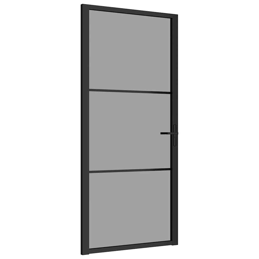Interior Door 93x201.5 Cm Black Esg Glass And Aluminium Vidaxl