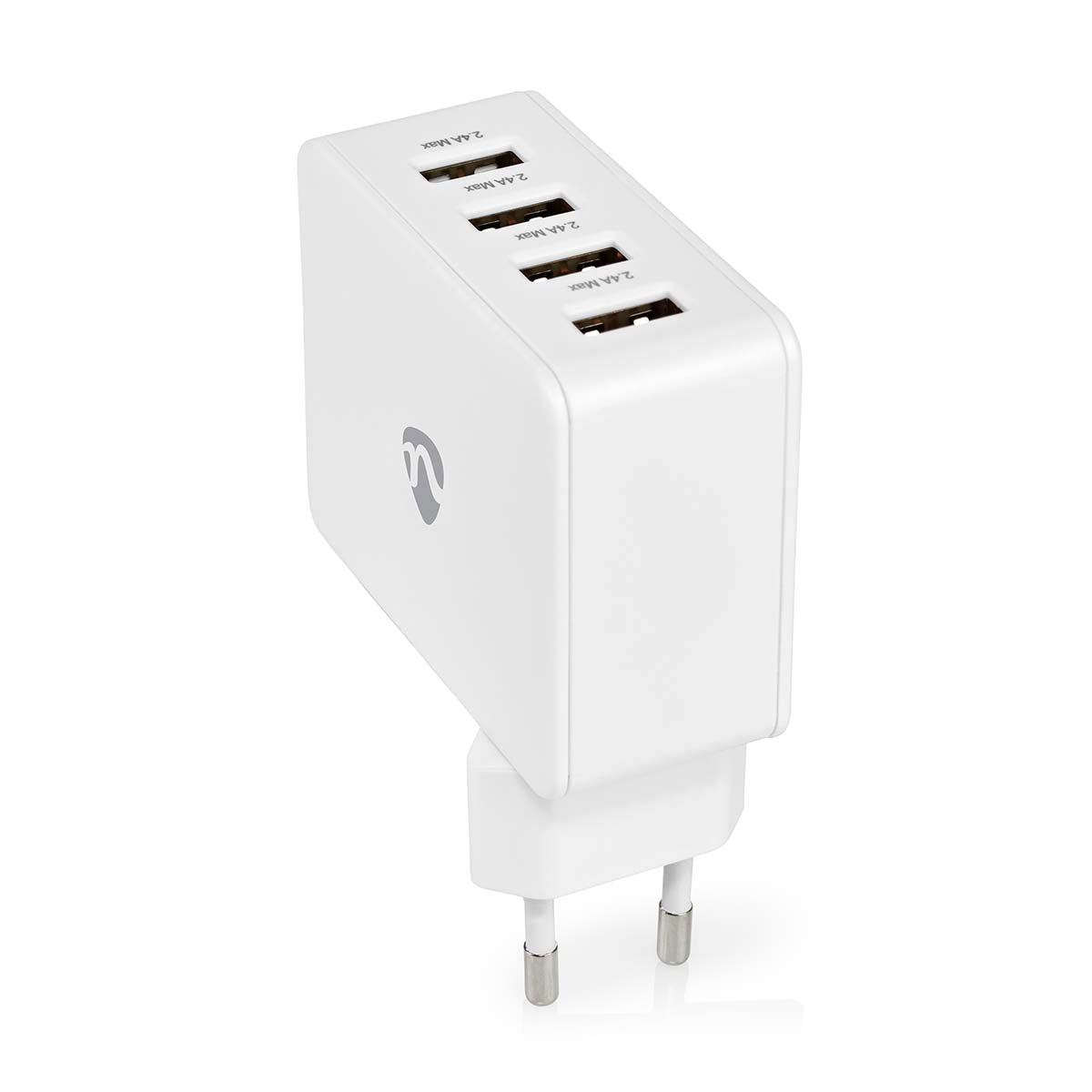 Nedis Netzladegerät - 2X 1 A / 2X 2.4 A - Port Type: 4X USB-A - 24 W - Einzelspannungsausgang - PC - (24 W, 4 Ports), USB Ladegerät, Weiss - Bild 3