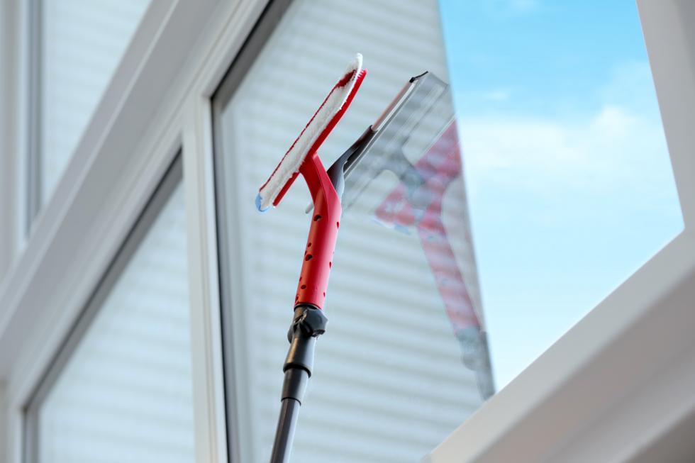 Vileda Rot Bürste, Für Fenster, Mit Teleskopstiel, Reinigungsutensil, - Image 4