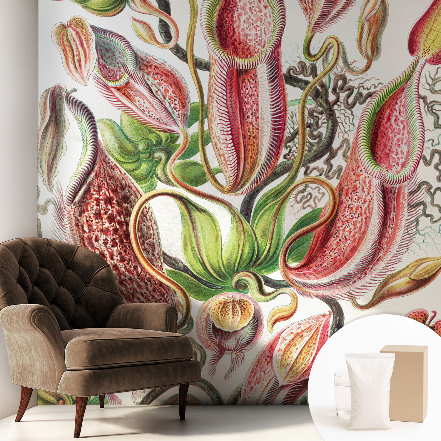 Tulup Fototapete Tapete Vliestapete Mit Kleber Büro Wandgestaltung - Wanddekoration Wohnzimmer Pflanzliche Details 250X250 Cm 4071214452943