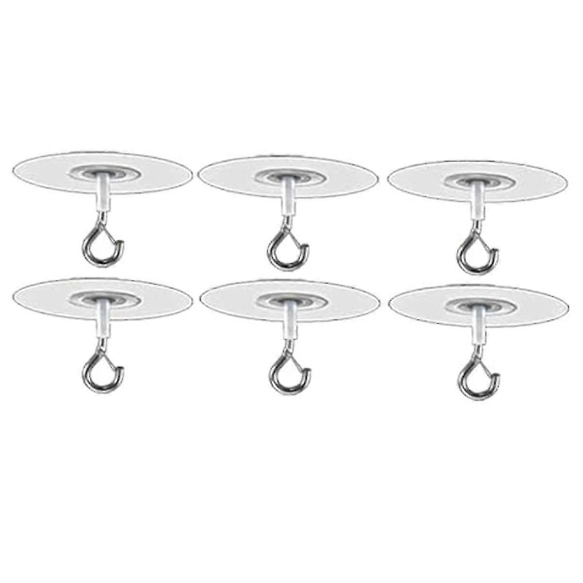 Crochets adhésifs de plafond pour murs texturés, sans perçage, PVC et métal, lot de 6