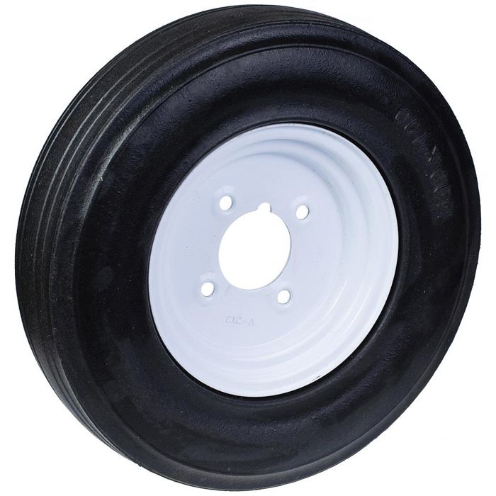 400mm wheel with black rubber on pressed steel centre - Image 2