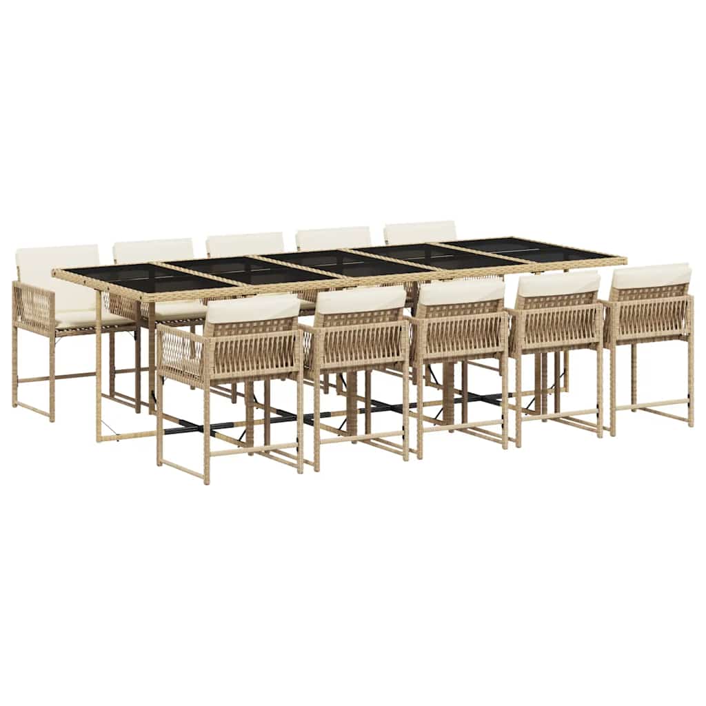 Garden Dining Set Beige, Cream White, Black Vidaxl