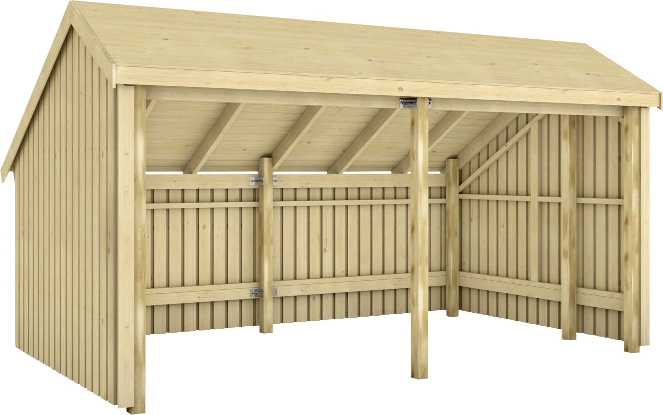 Plus Gartenhaus Multi 2 Module 445 X 258 Cm Natur Gartenhäuser Holz
