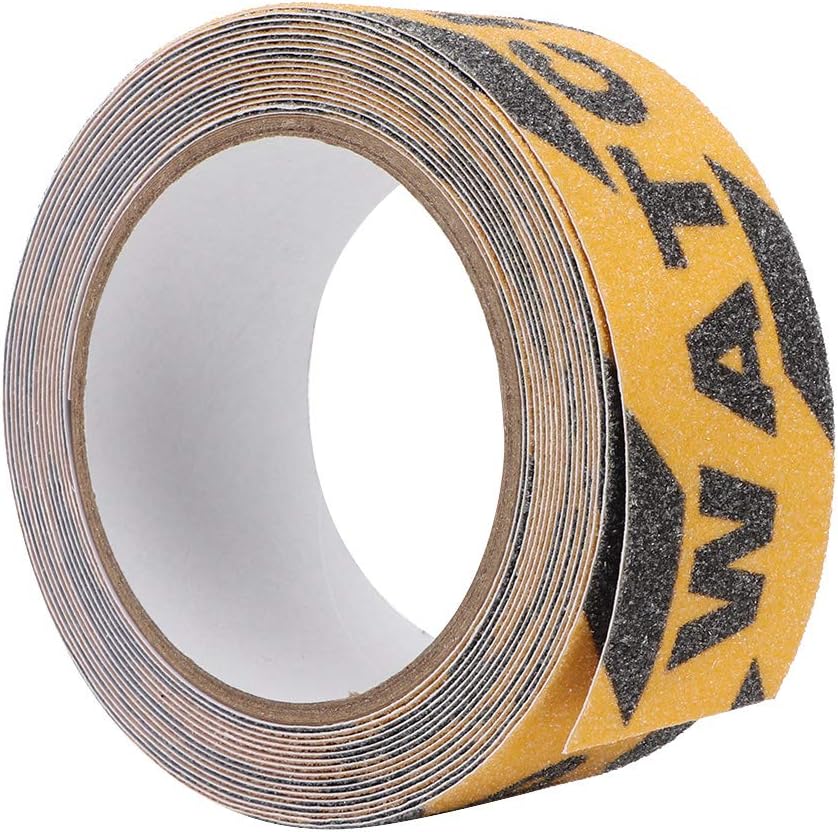 Ruban antidérapant adhésif en PVC avec sable de quartz, 5 m x 5 cm, jaune