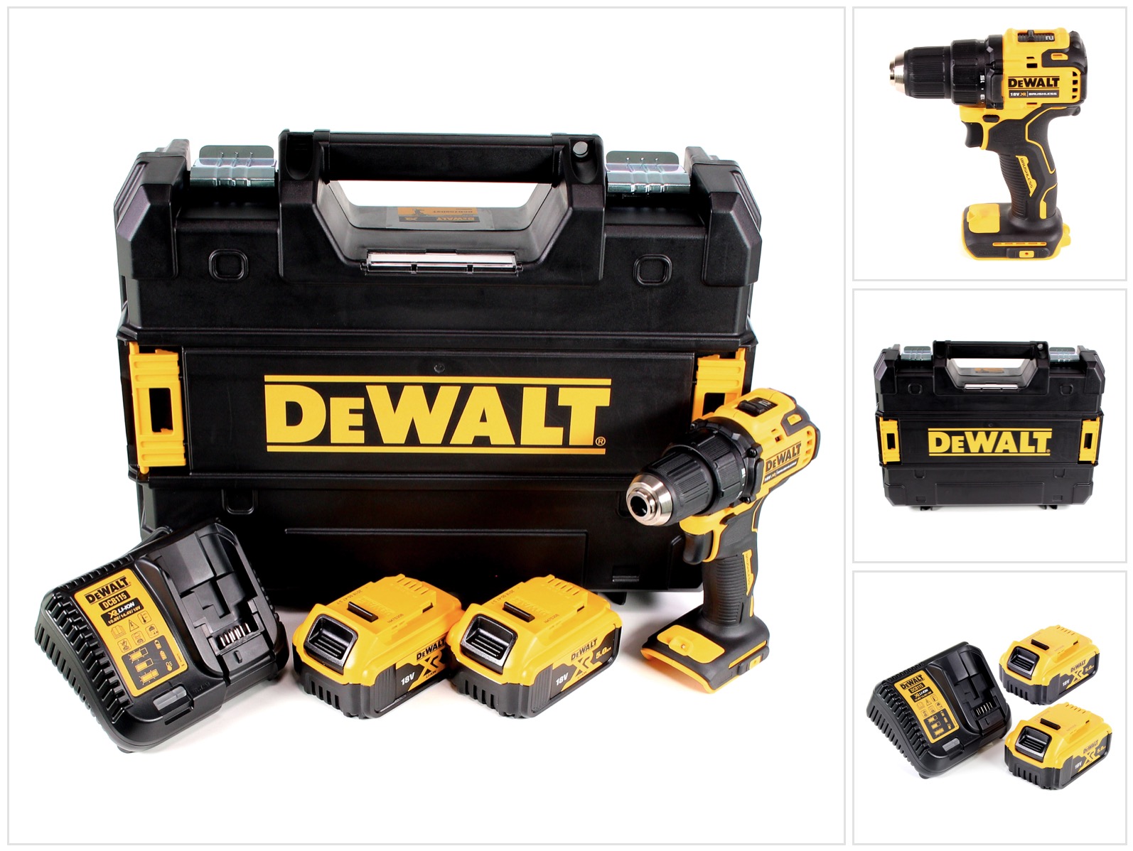 Dewalt Gelb Dcd 708 P2t Akku Bohrschrauber 18 V Li-Ion Brushless In Tstak Box + 2 X 5,0 Ah Akku + Ladegerät