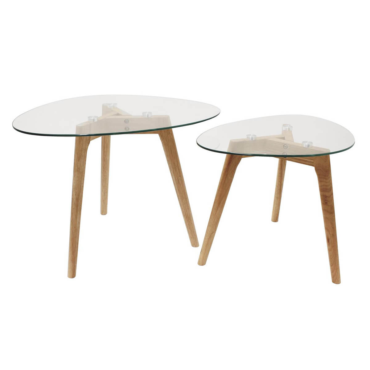 Altobuy - Roch - Lot De 2 Tables Basses Gigognes Verre Trempé