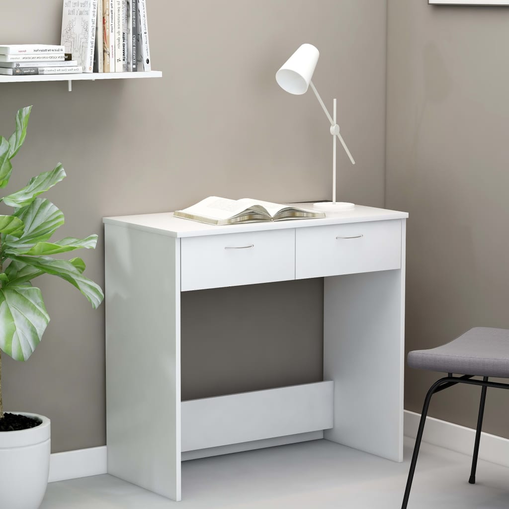 Bureau Blanc 80x40x75 Cm Bois D'Ingénierie Vidaxl