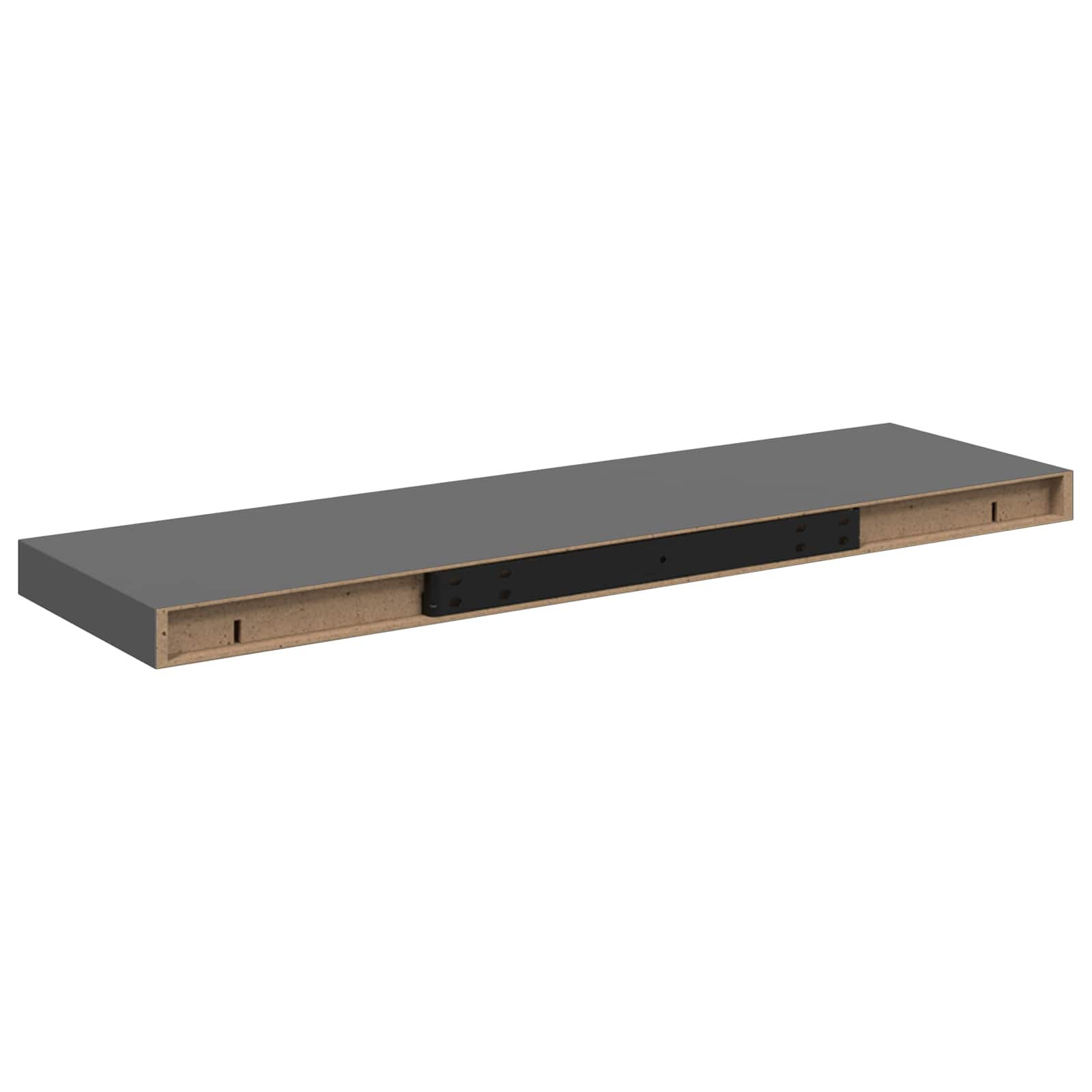 Vidaxl Schweberegale 2 Stk. Hochglanz-Grau 80X23,5X3,8 Cm Mdf - Bild 2