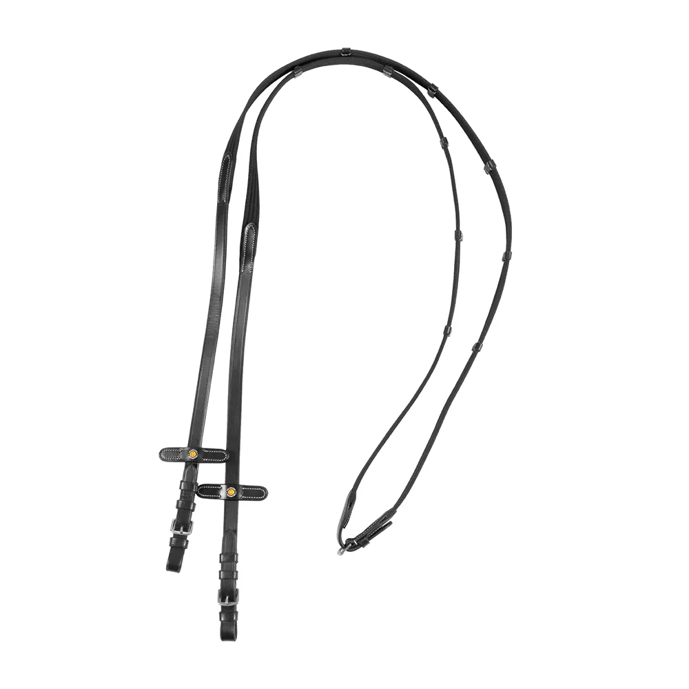 Equestro Noir Pferdezügel Aus Leder - Bild 2