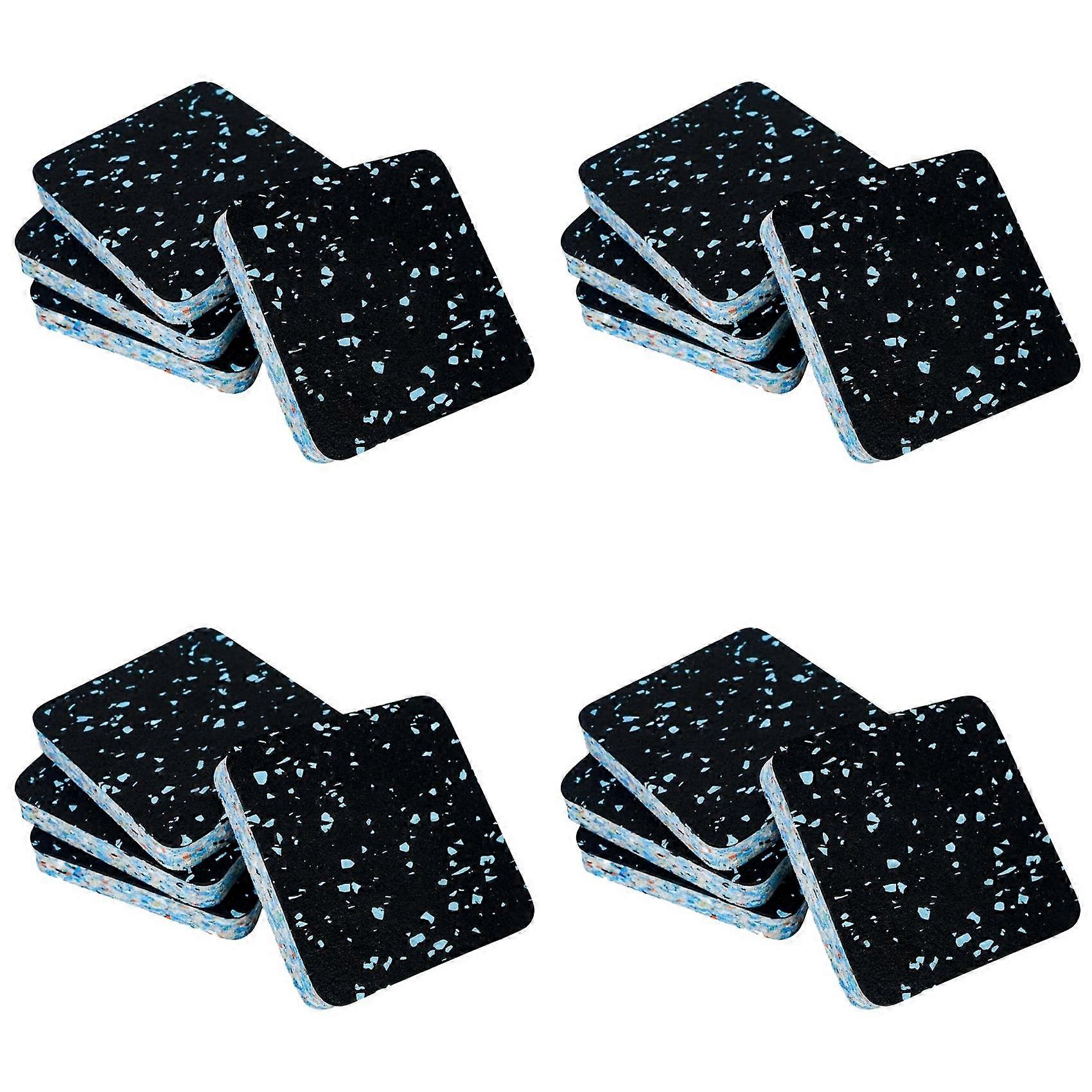Tapis de protection de sol en caoutchouc noir, absorption des chocs, 10 x 10 x 1,5 cm, lot de 16