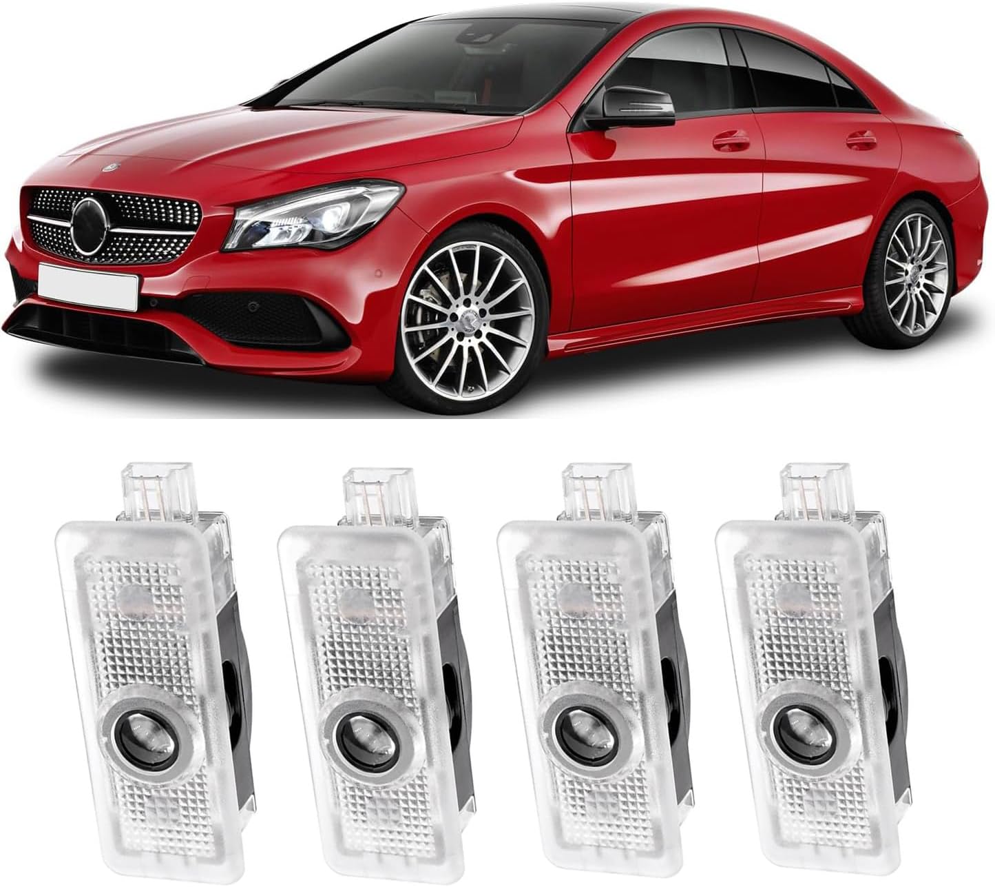 Proiettore Di Logo Per Auto In 4 Pezzi Per Mercedes Cla C117 X117 Cls C218 X218 Coupé C205 C207 Cabriolet A205 A207, Luce Per Portiera, Proiettore Per Portiera Auto