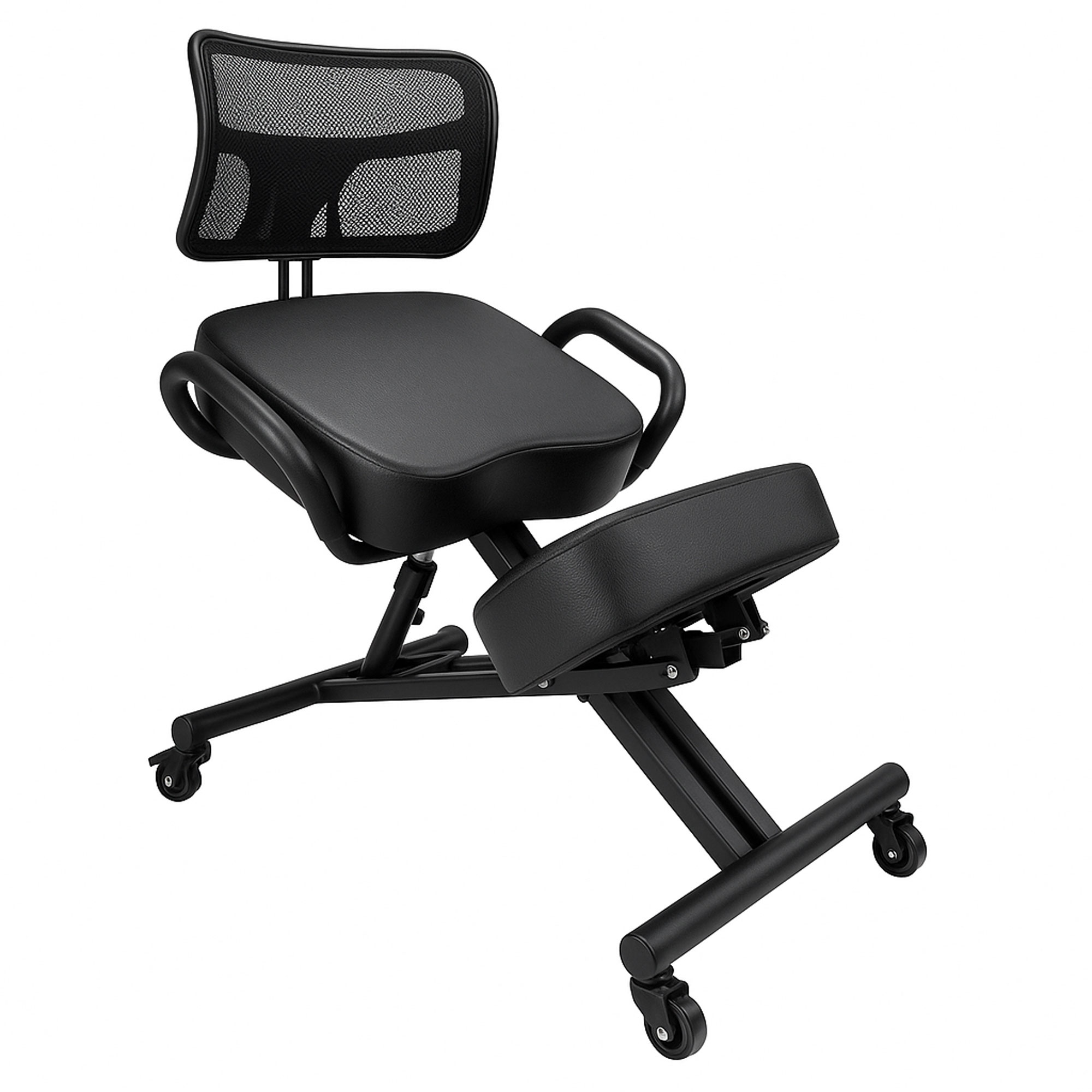 Neil - Tabouret Ergonomique Orthopédique Et Postural À Dossier Max 110 Kg Noir