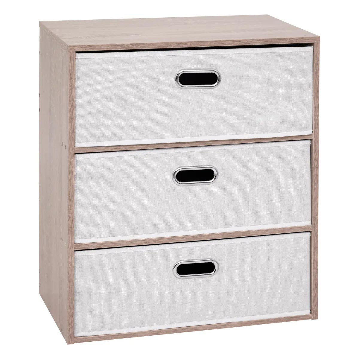 Commode 3 Tiroirs Paniers "dress Up" 50cm Beige