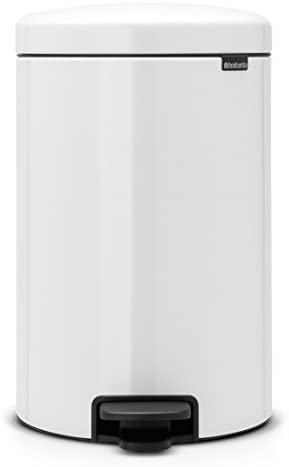 Brabantia Newicon 111846-abfalleimer Mit Fußpedal, 20 L, Farbe Weiß, Edelstahl