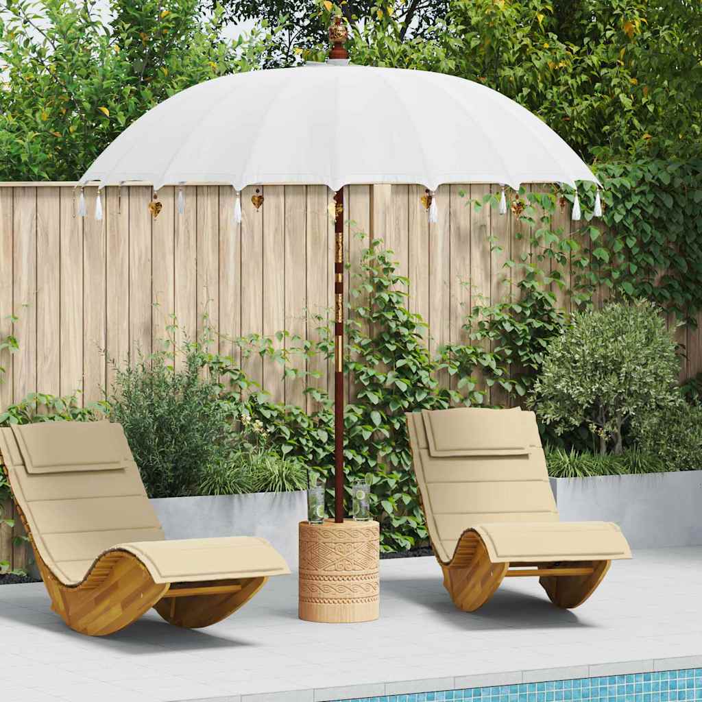 Vidaxl - Parasol Balinais Crème (210-220) X 260 Cm Coton Et Bois Massif