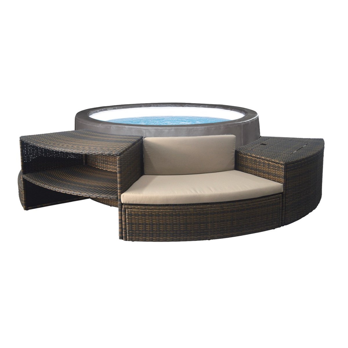 Netspa - Sp-Vip160b/Mob2 Vita Premium + Möbel (5 Teile) - Semi-Rigid Spa - Rund 3700691411327