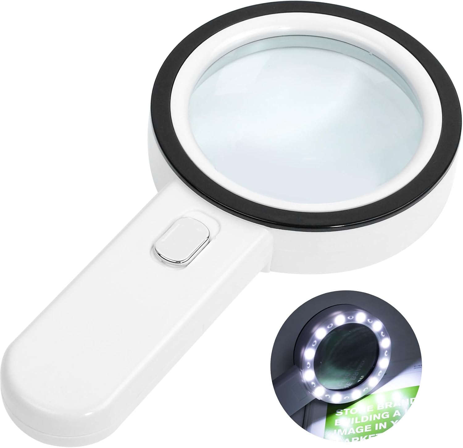 Loupe de lecture éclairée 30x avec 12 LED, grossissement sans distorsion, lot de 2