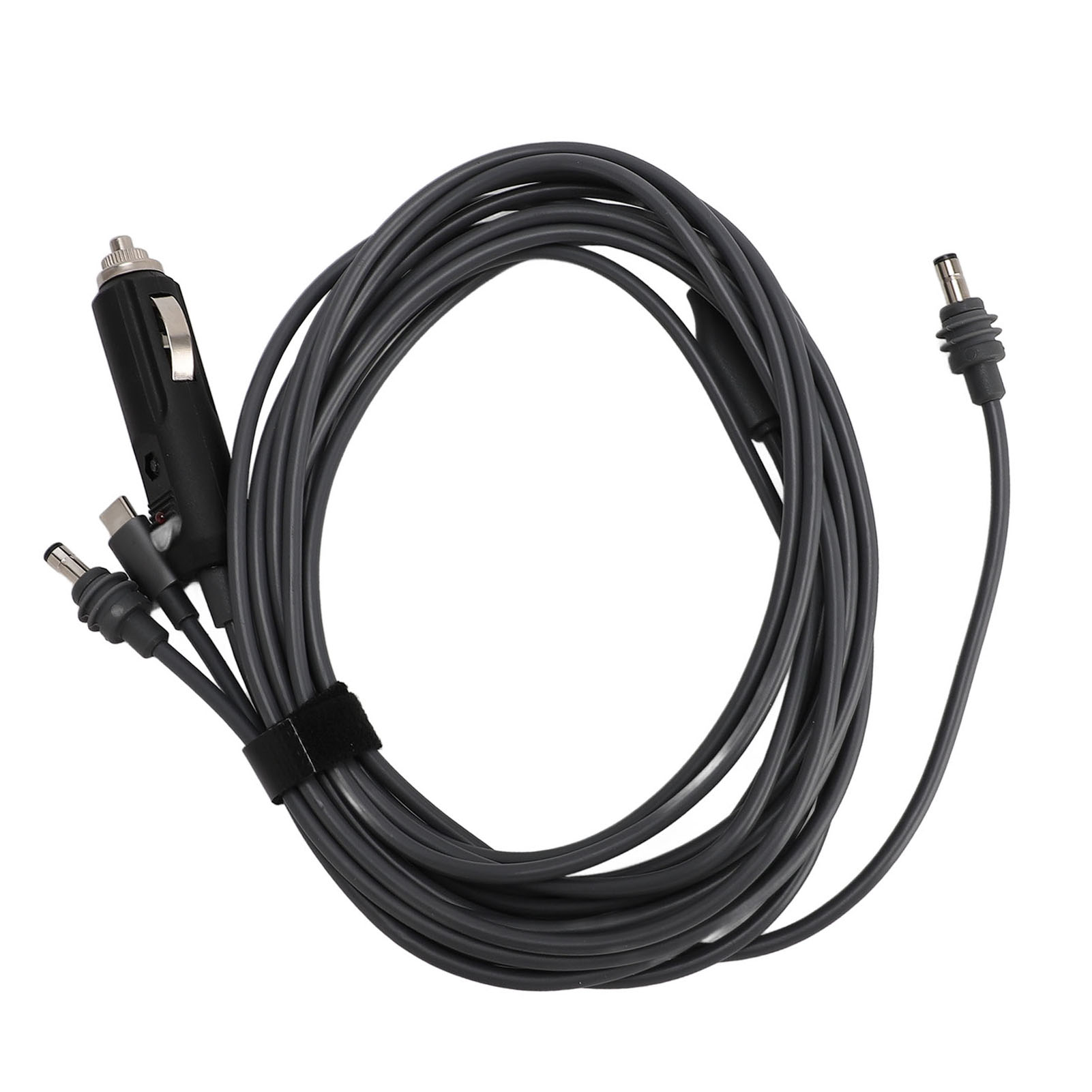 Câble d'alimentation CC 3 en 1 18 AWG, 12 V/24 V, USB-C et allume-cigare, résistant à l'eau