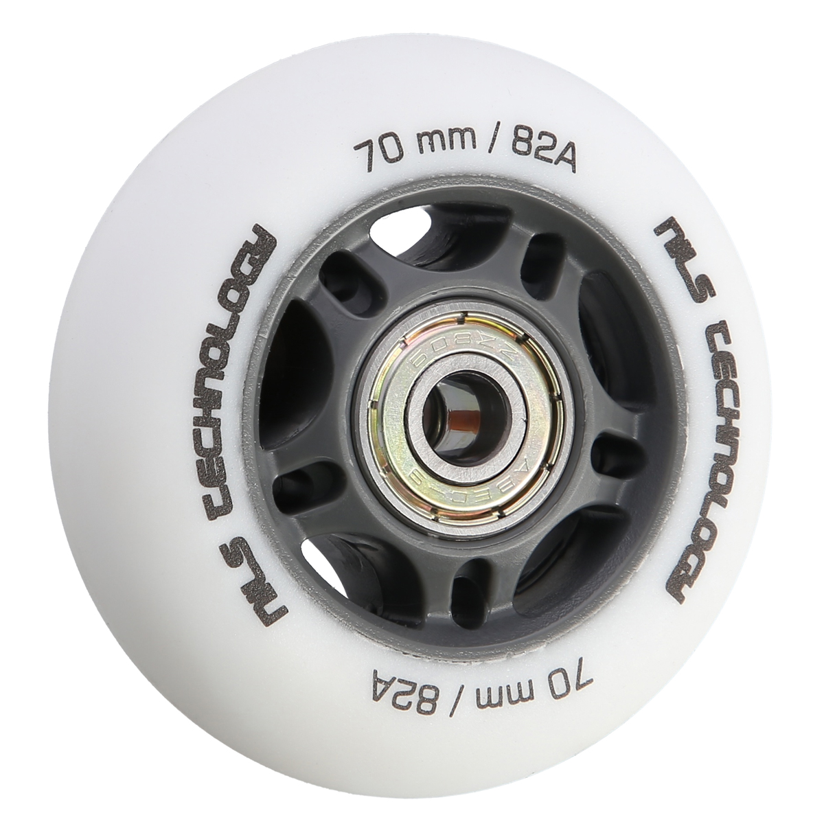 Nils Extreme PU 70x24 82A matt weiß (4 Stk.) + ABEC-9 (8 Stk.) Set - Image 2