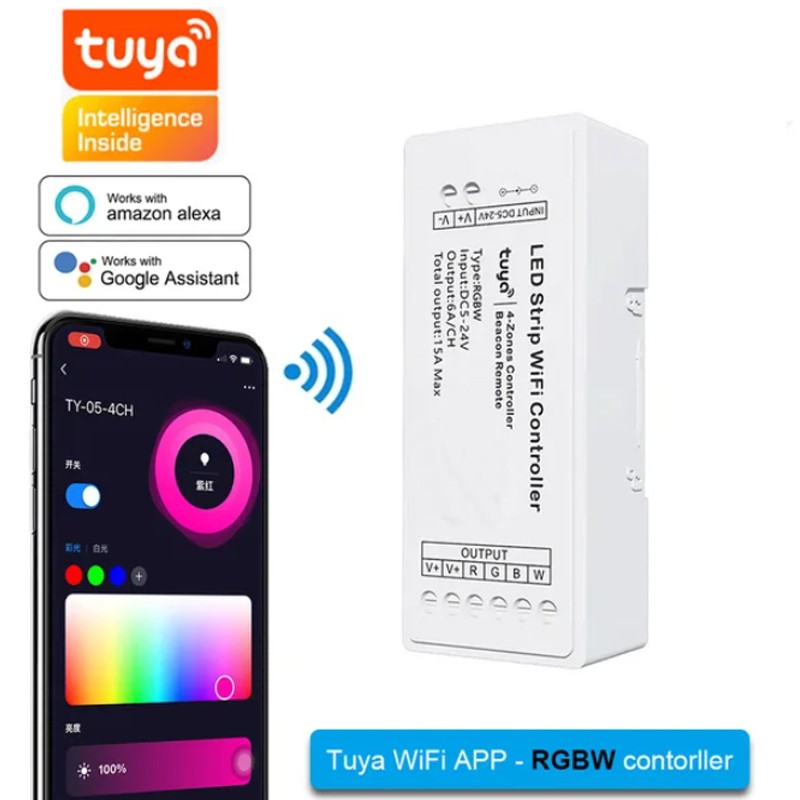 Controller 4 Zone Per Strip Led Smart Wifi Rgbw - Tuya