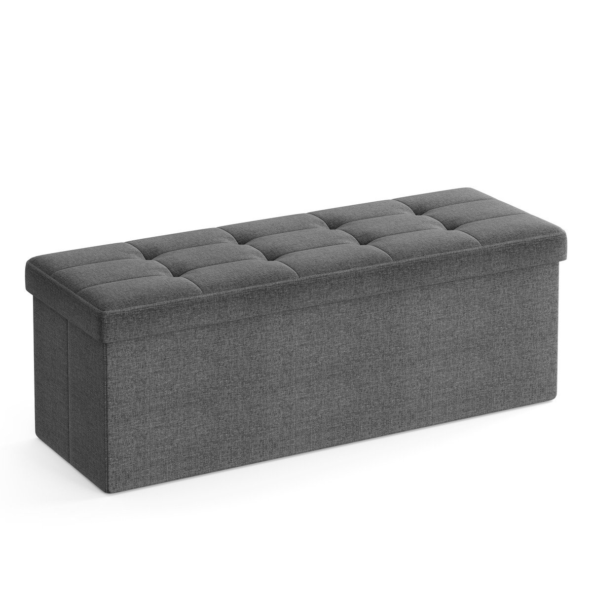 Songmics – Banc Coffre De Rangement Pliable Pour 3 Personnes – Tissu En