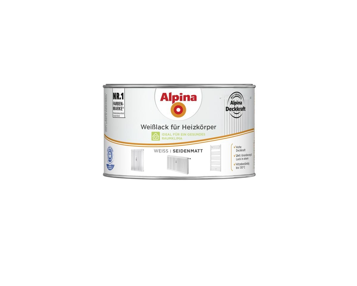 Weißlack, Für Heizkörper, Seidenmatt, 300ml - Alpina