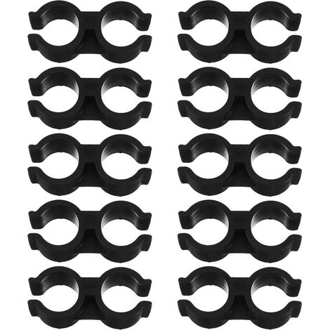 Boucle de liaison pour manche de balai et pelle à poussière, plastique, noir, lot de 10
