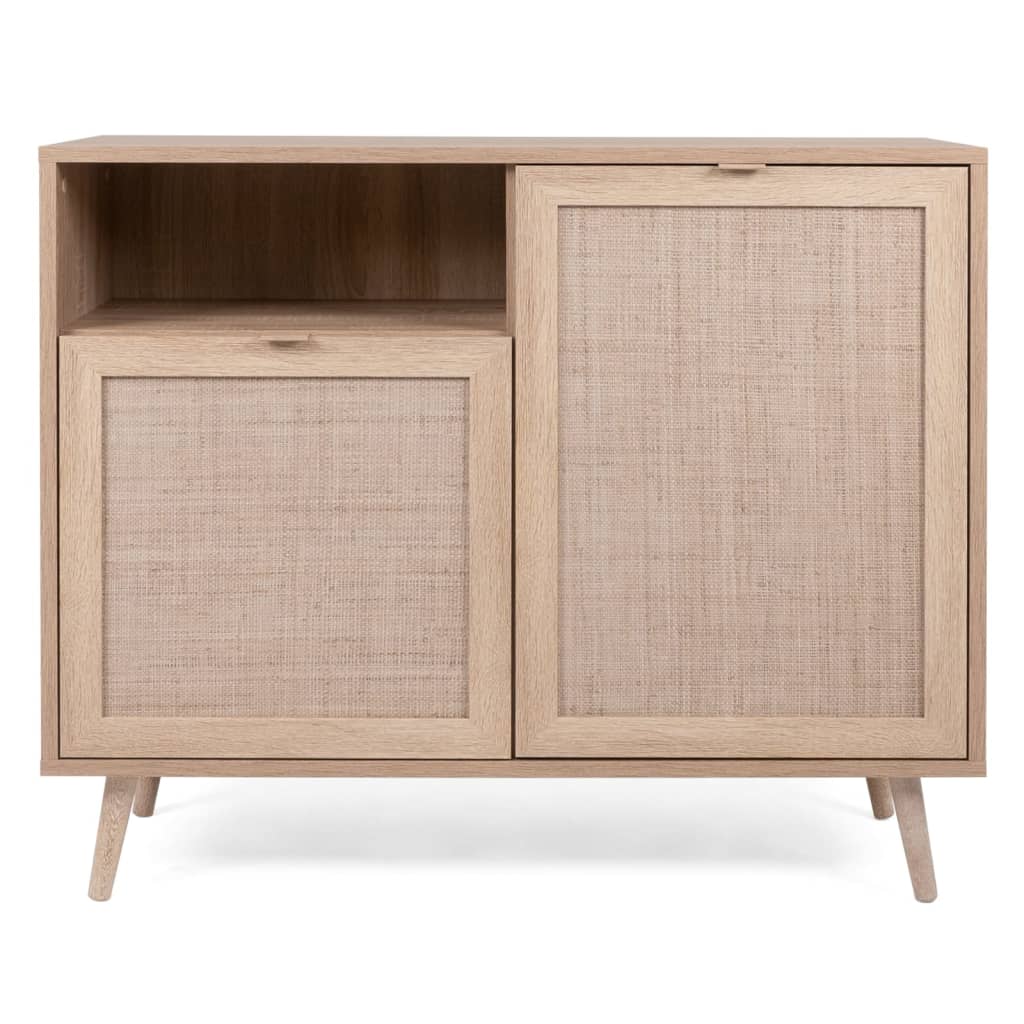 Beistellschrank Bali 01a Sonoma-eiche Und Raffia-druck Finori