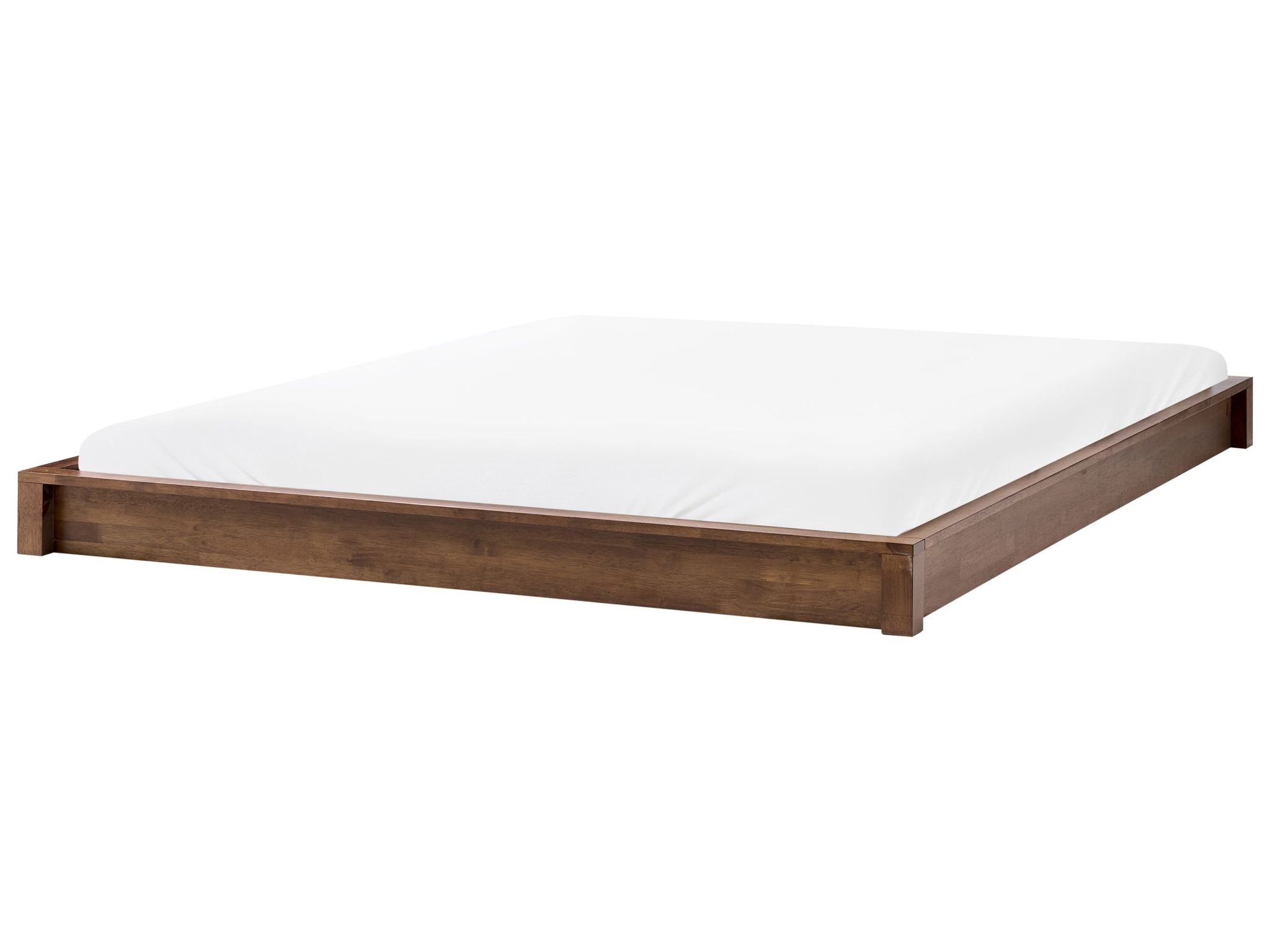 Beliani Bed Dark Brown Wooden Eu Super King Size 6ft Without Headboard Minimalist Design Antras