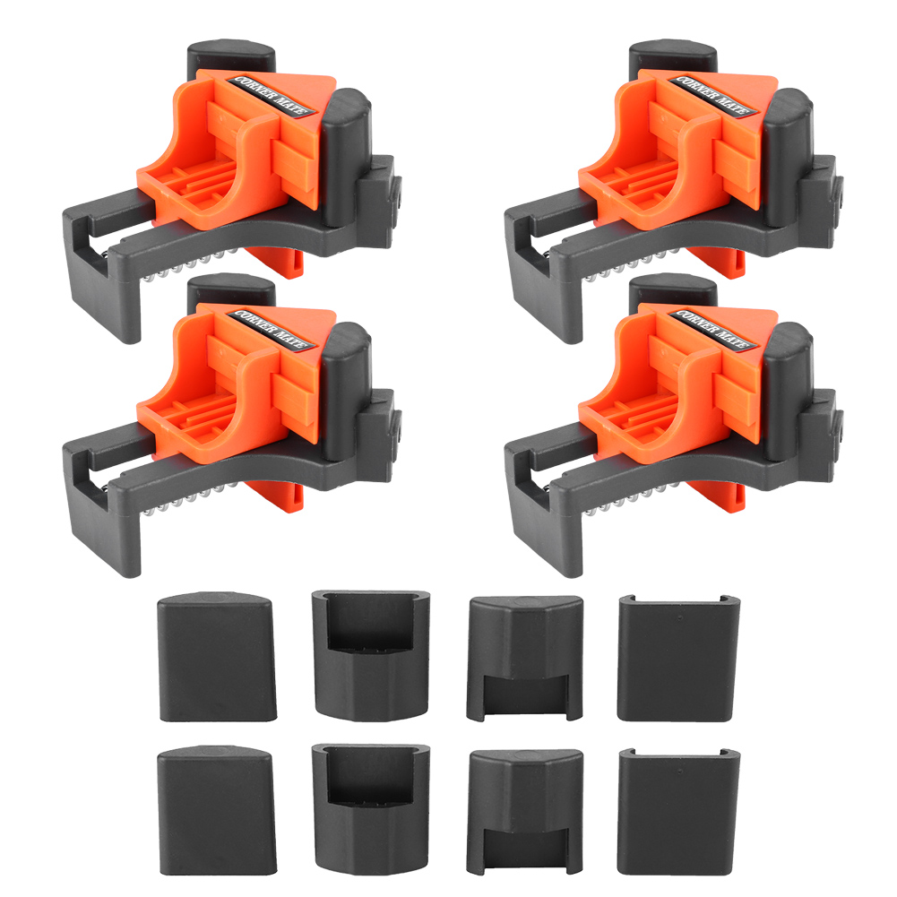 Pinces d'angle à 90° pour menuiserie, serrage 5-22 mm, une main, lot de 4