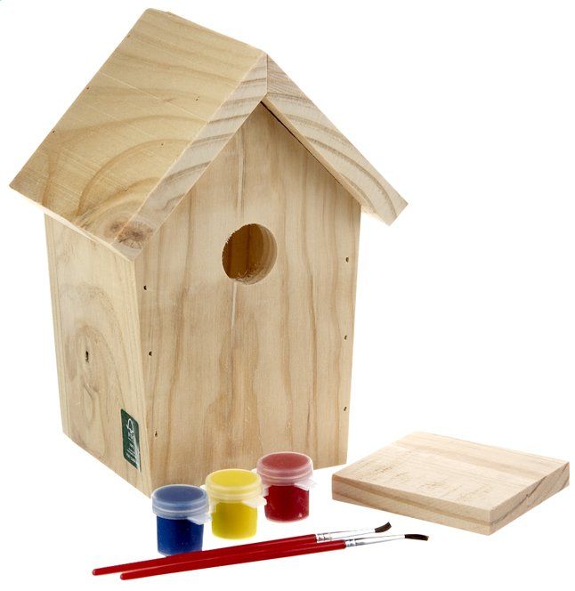 Nistkasten aus Holz zum Bemalen inkl. Farben und Pinsel - Image 3