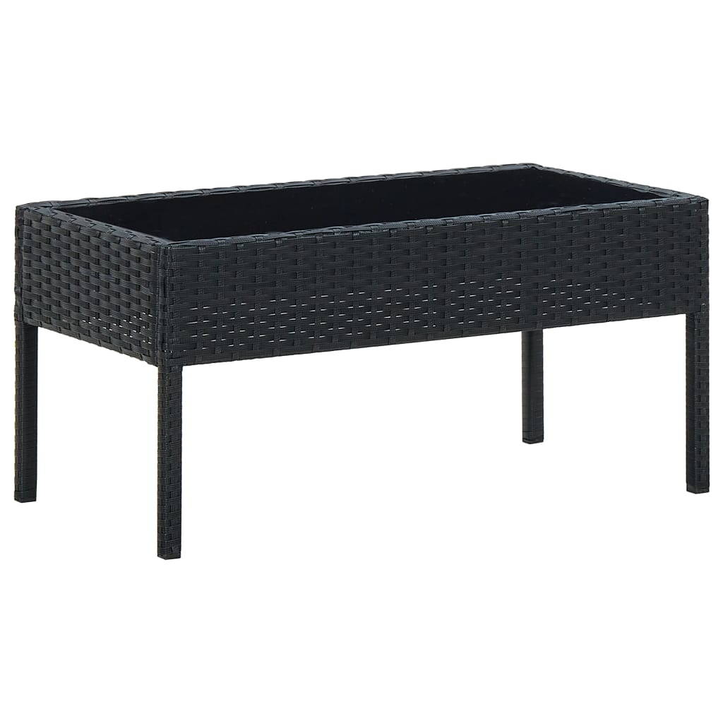 Vidaxl - Table De Jardin Noir 75x40x37 Cm Résine Tressée