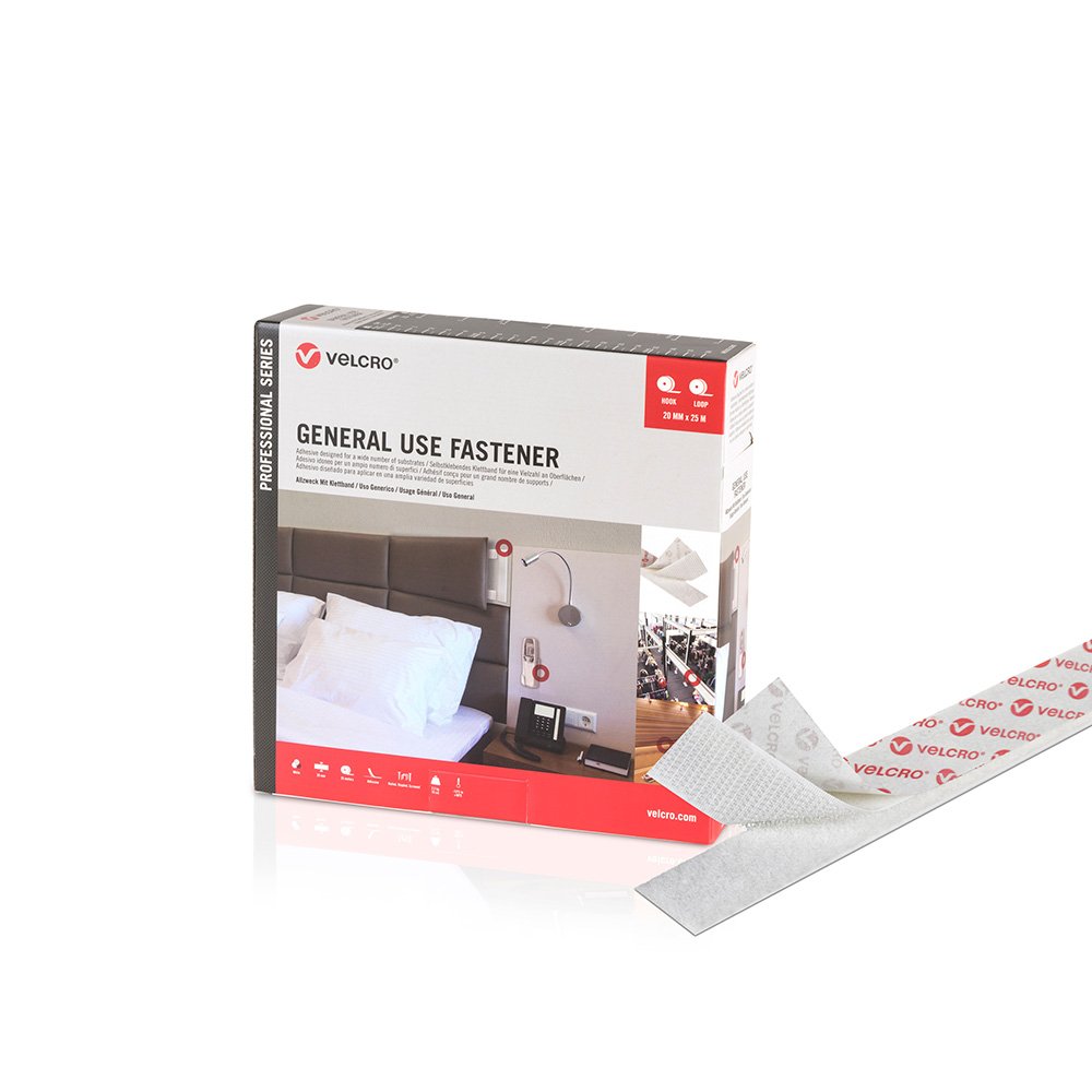 Velcro Weiß Doppelseitig Tape 20 Mm X 25 M - Brand Ean: 8412355200011