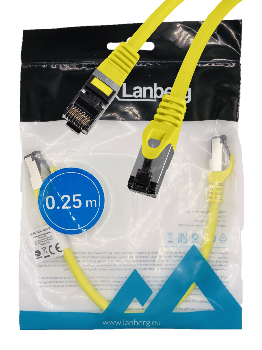Oem Gelb Lan-Internetkabel Rj45 Patchkabel Cat.8.1 Sftp 0,25 M
