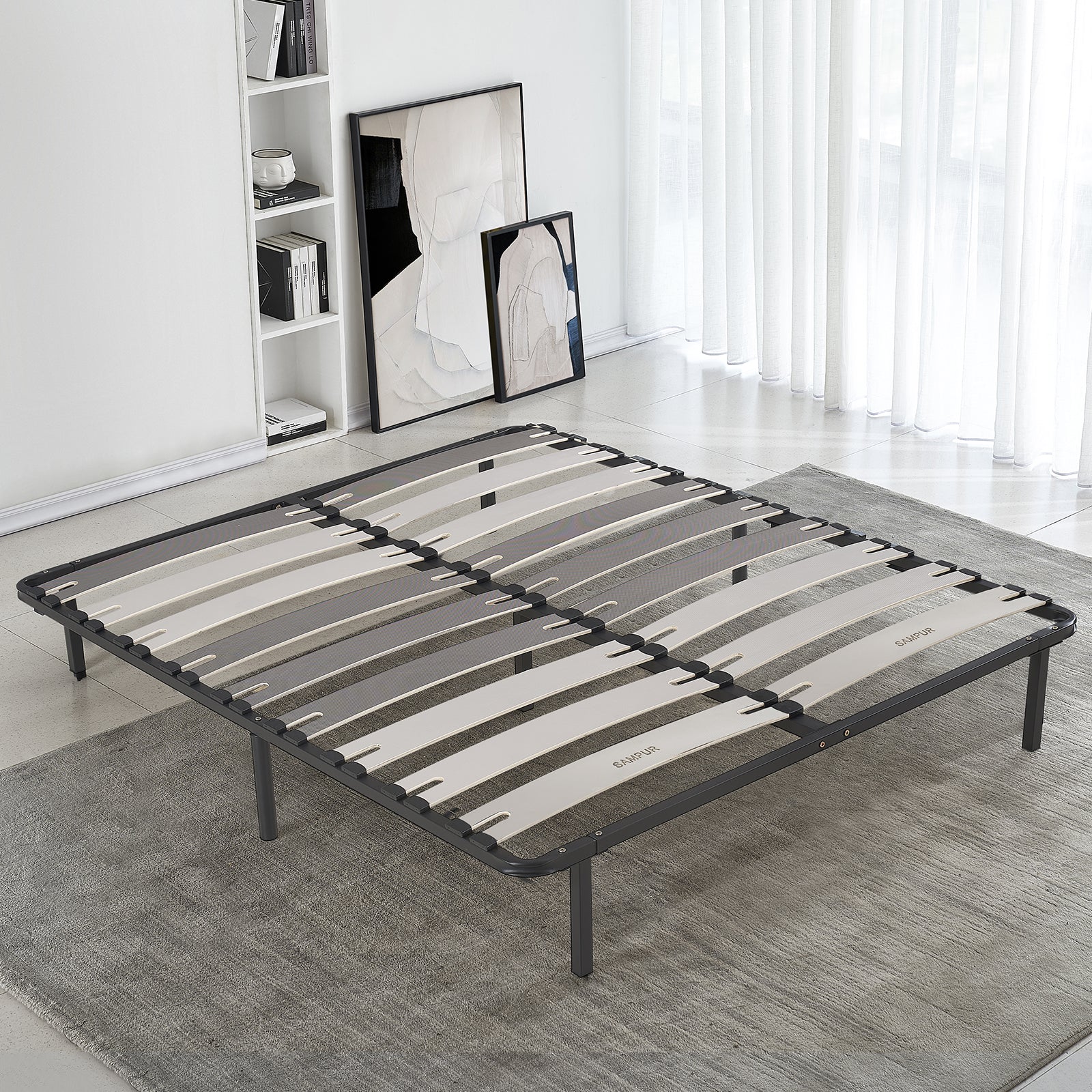 Sommier Robuflex 90 X 190 Cm - Résistant Et Confortable - Lattes Larges