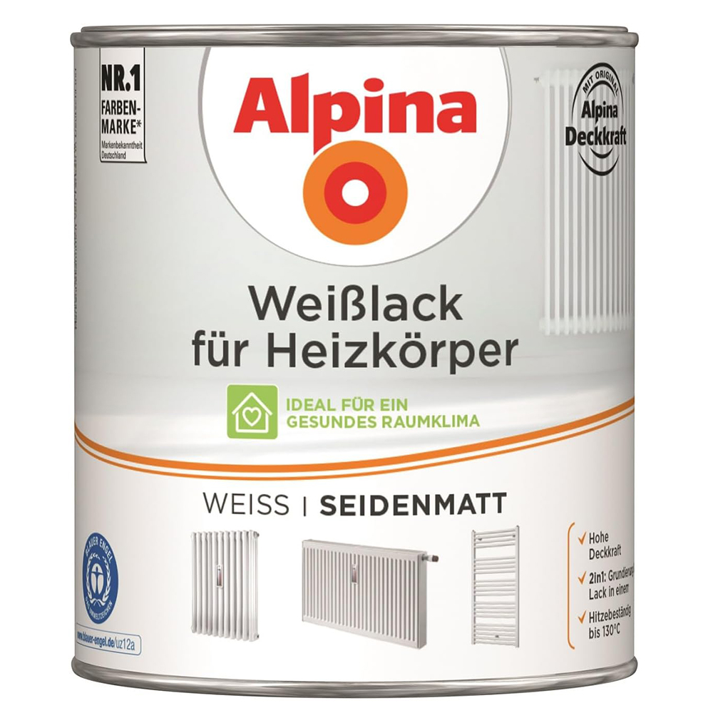Weisslack Für Heizkörper Seidenmatt 2,0 Ltr. - Alpina